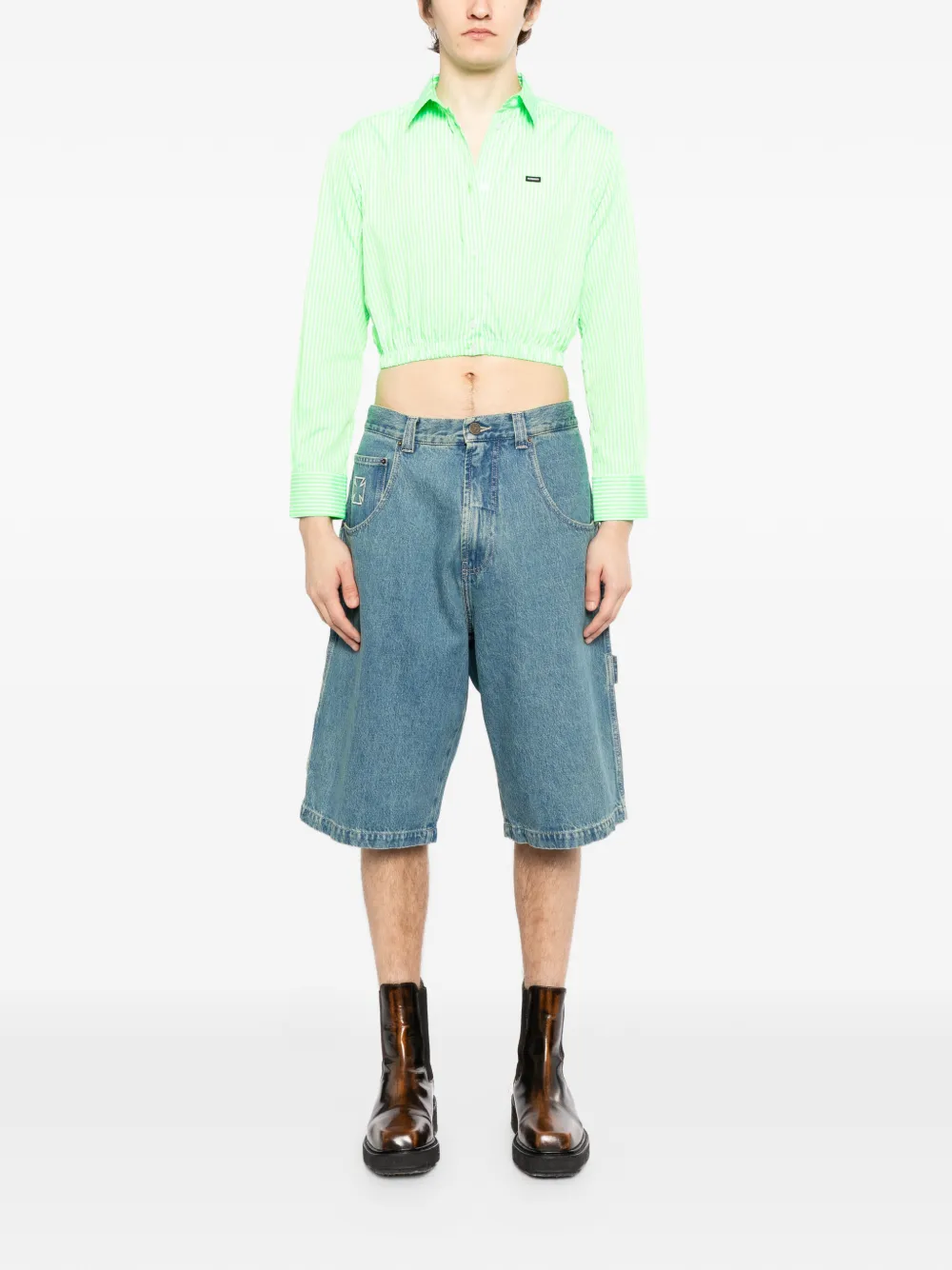 VETEMENTS Gestreept overhemd Groen