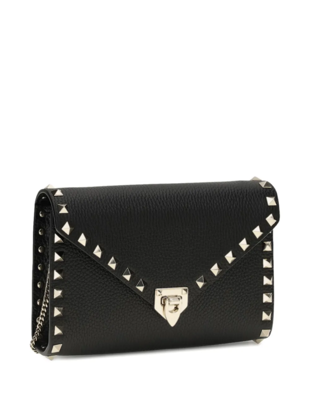 Valentino Garavani Leren rockstud portemonnee met ketting Zwart