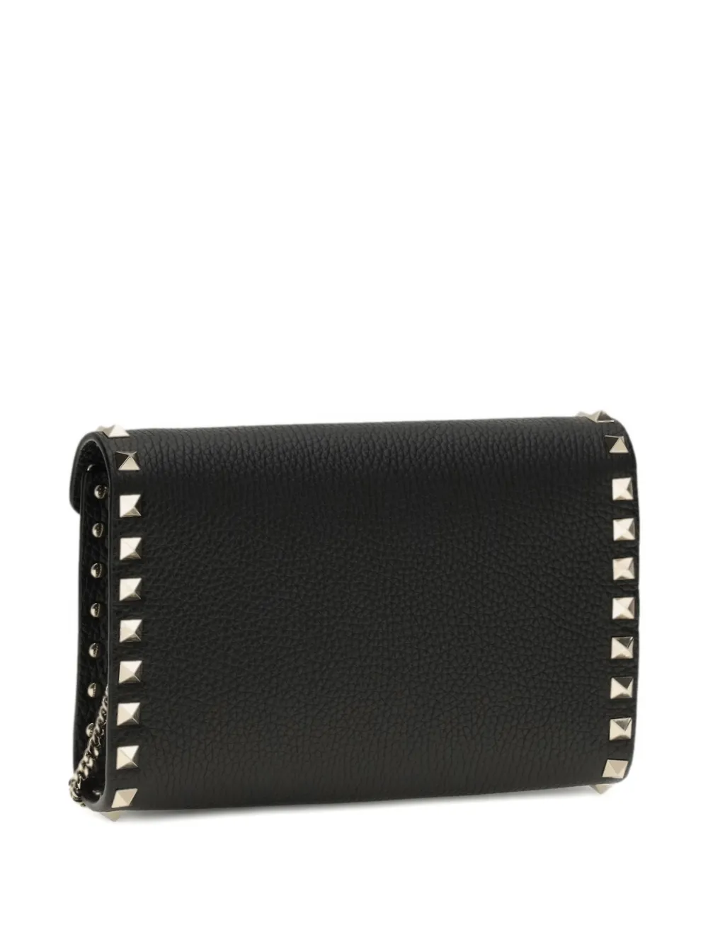 Valentino Garavani Leren rockstud portemonnee met ketting Zwart