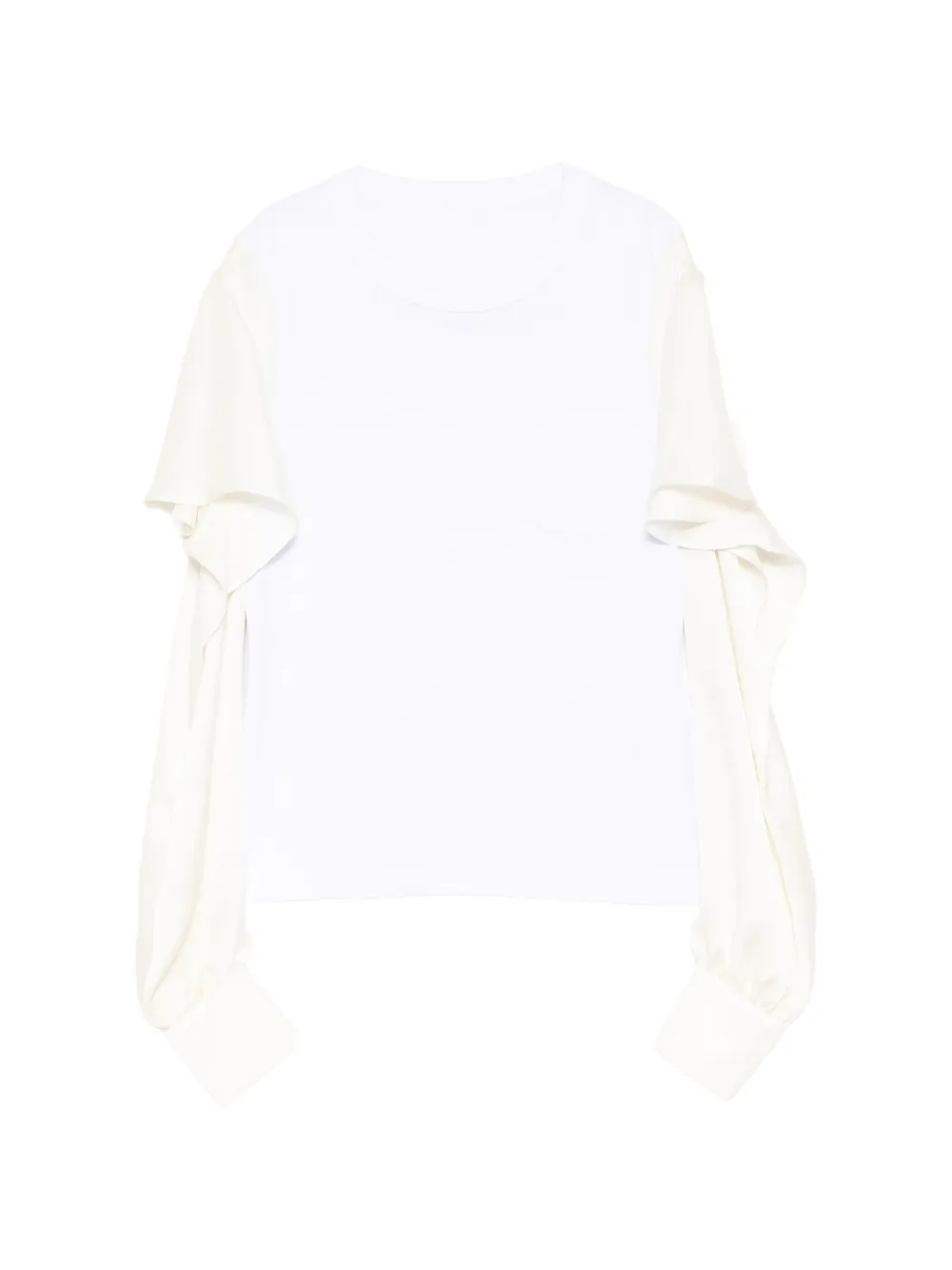 sacai panelled T-shirt - Bianco
