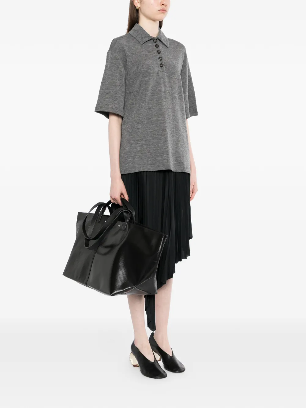Cahu Shopper met logoprint Zwart