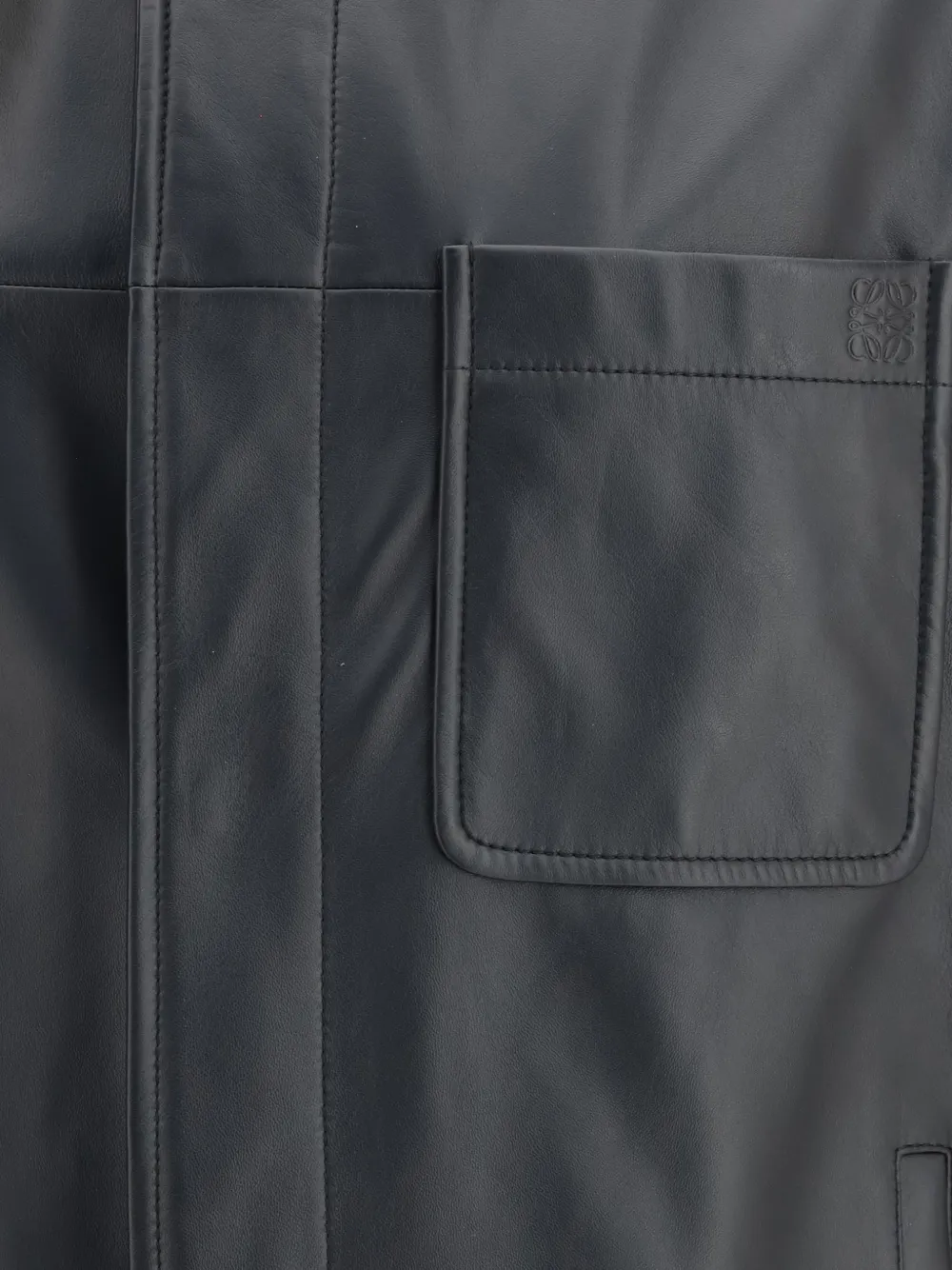  Loewe Leather Shirt - Black 