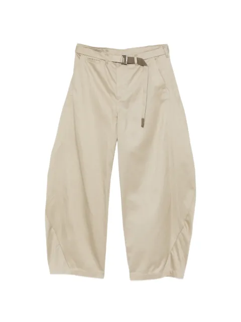 sacai belted cotton trousers