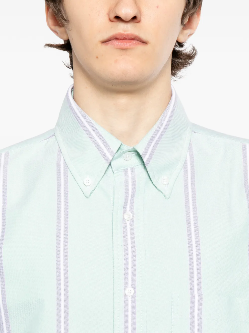 Thom Browne Gestreept overhemd Groen
