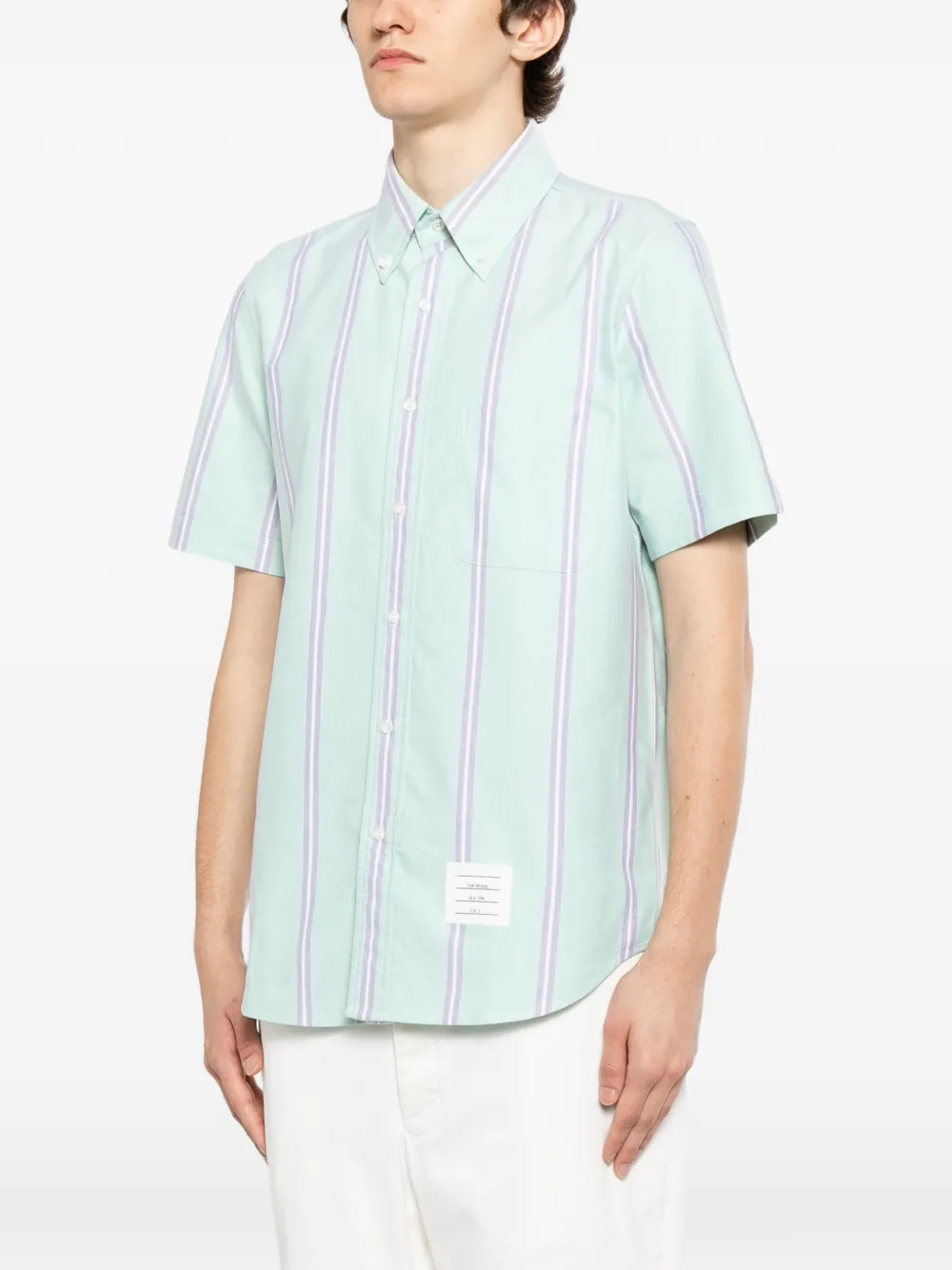 Thom Browne Gestreept overhemd Groen