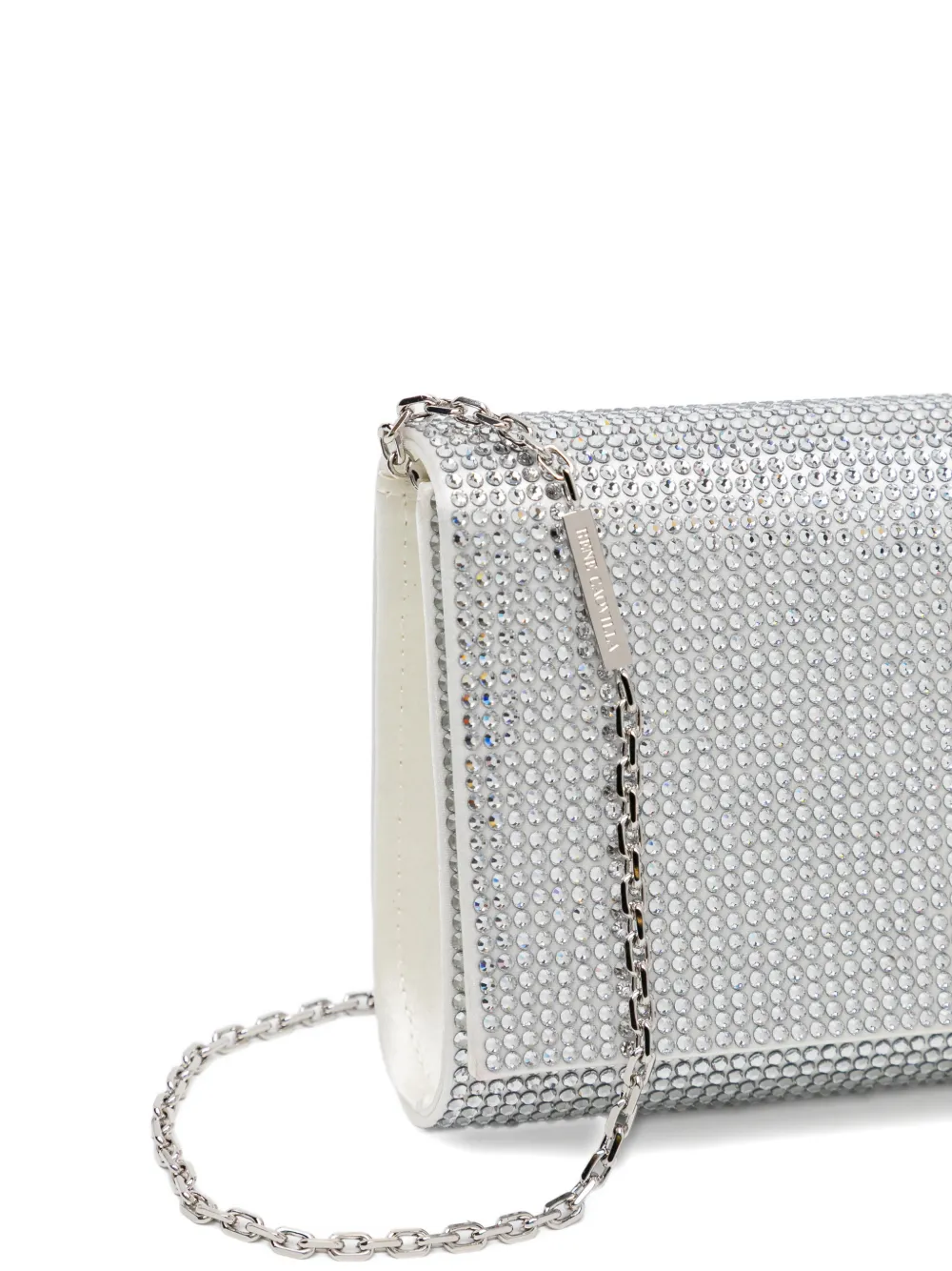 René Caovilla Clutch met kristallen Zilver