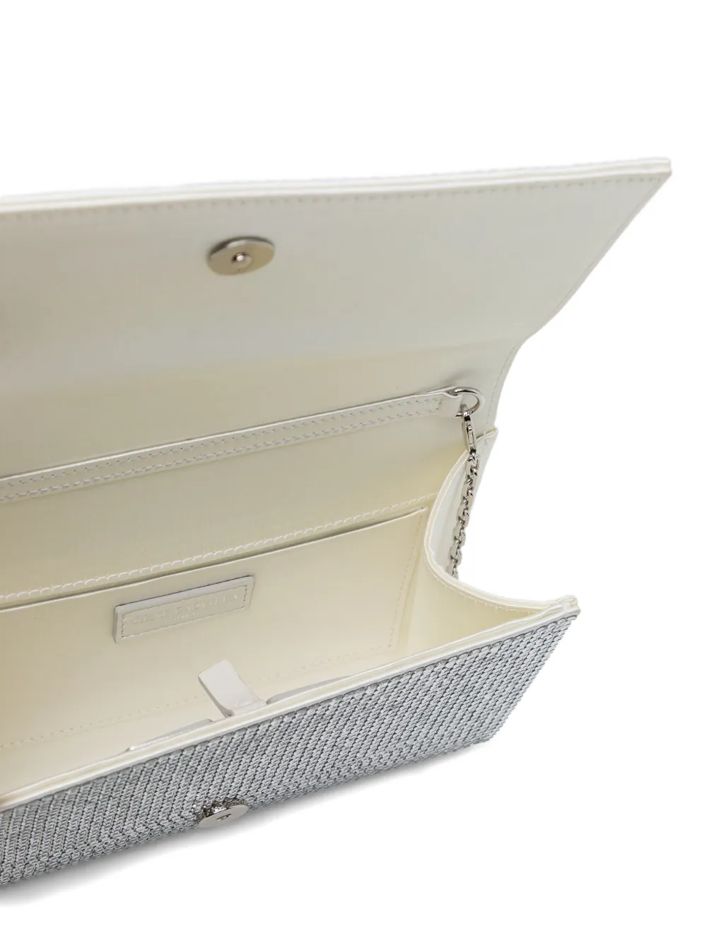 René Caovilla Clutch met kristallen Zilver