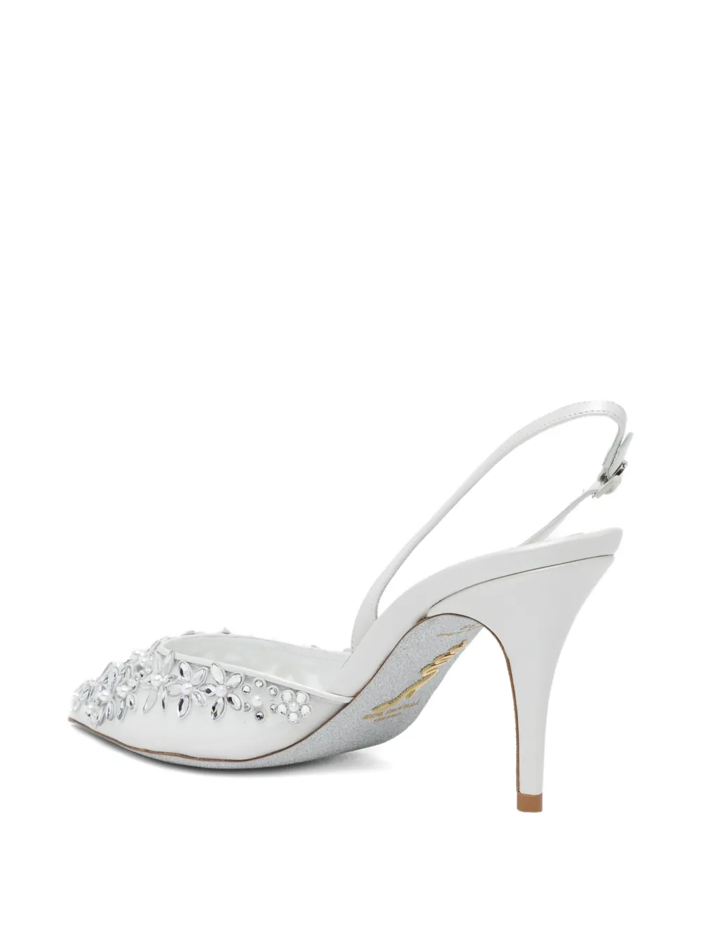 René Caovilla 80mm crystal-embellished pumps Wit