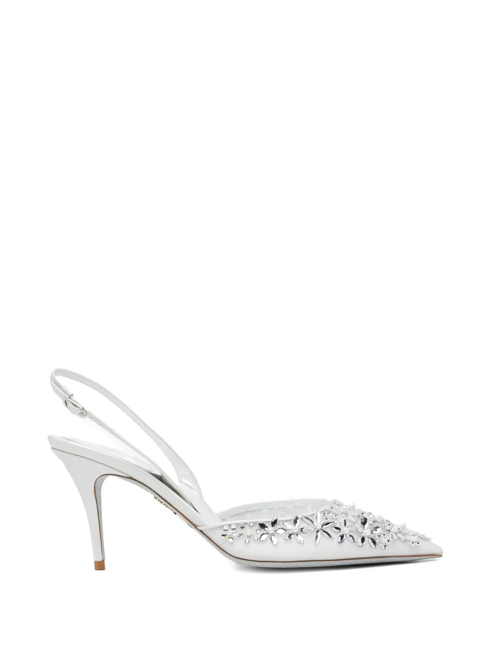 René Caovilla 80mm crystal-embellished pumps Wit