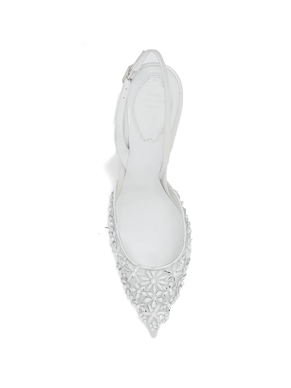 René Caovilla 80mm crystal-embellished pumps Wit