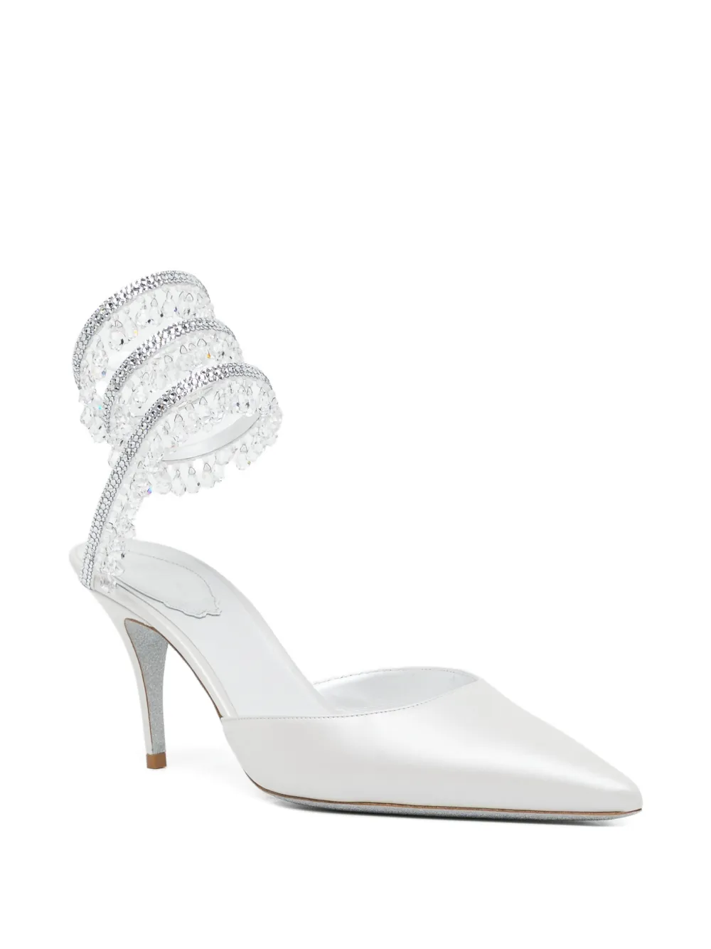 René Caovilla 80mm crystal-embellished pumps Grijs