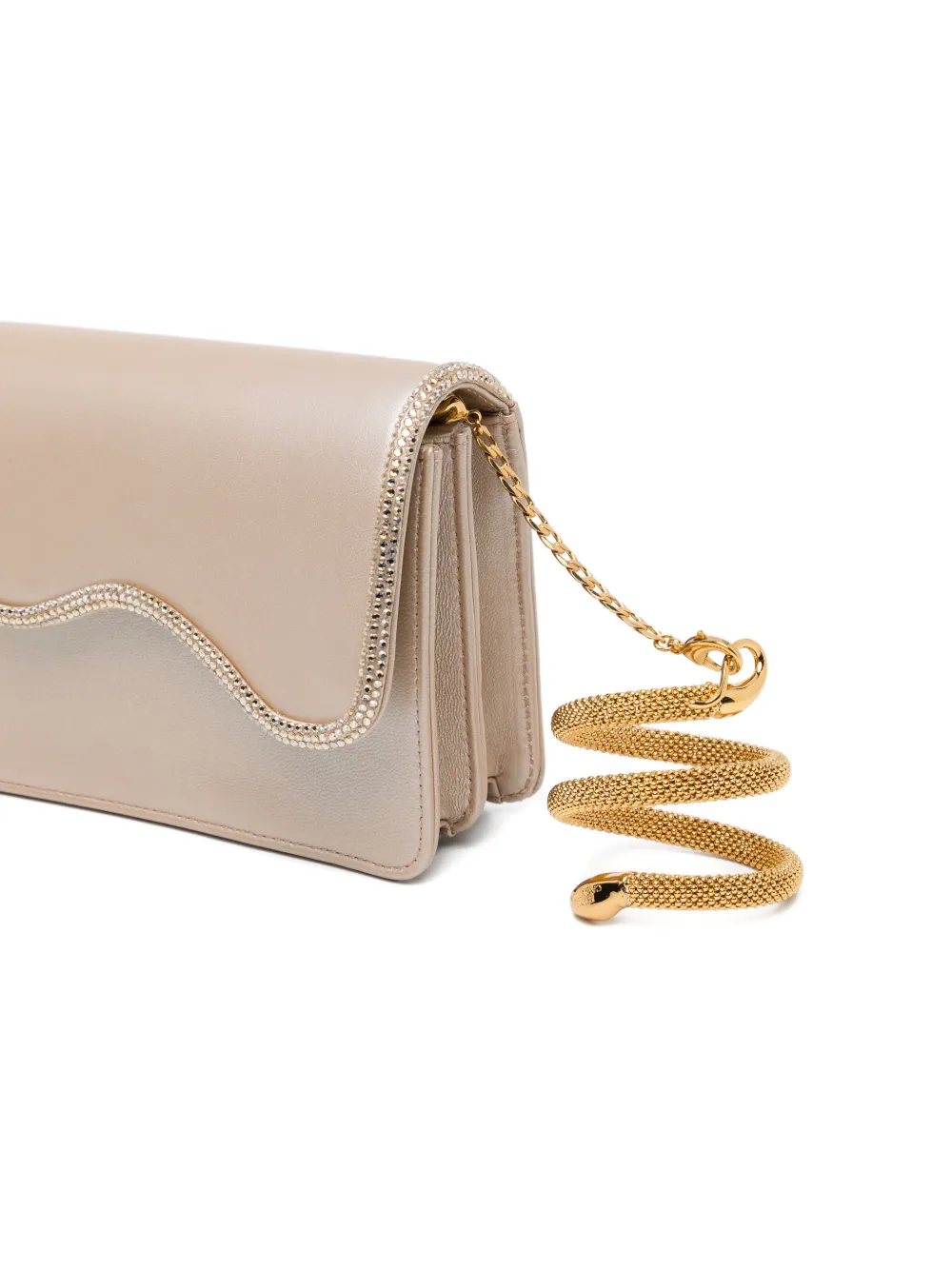 René Caovilla Onda clutch Beige