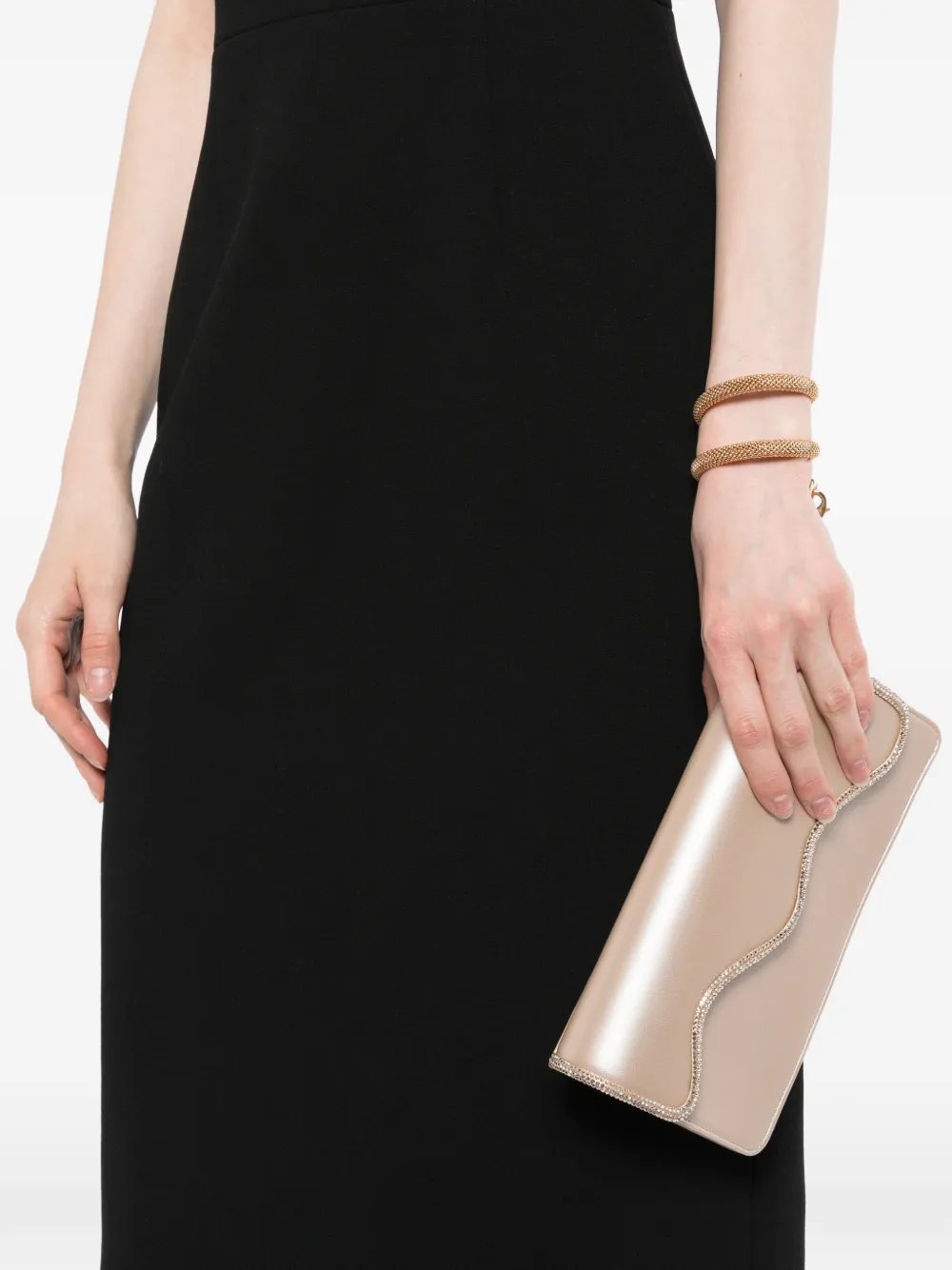 René Caovilla Onda clutch Beige