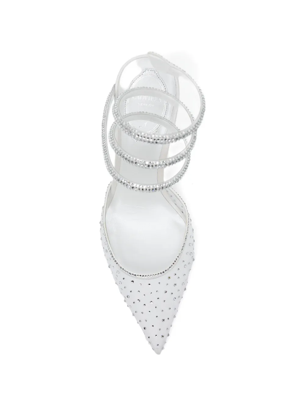 René Caovilla 80mm crystal-embellished pumps Wit