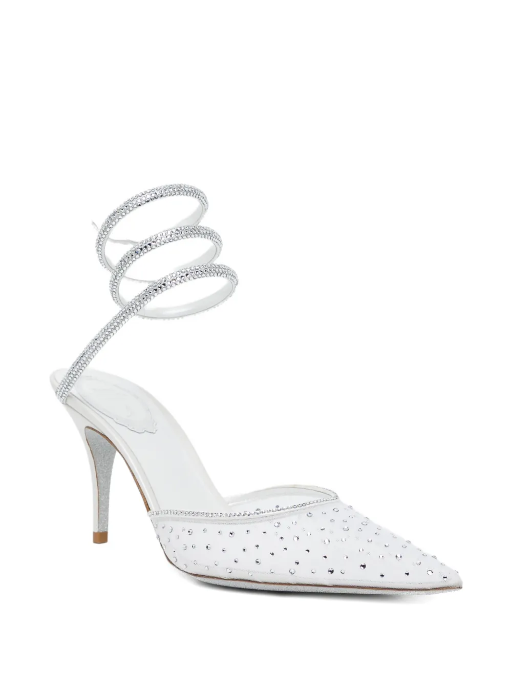 René Caovilla 80mm crystal-embellished pumps Wit