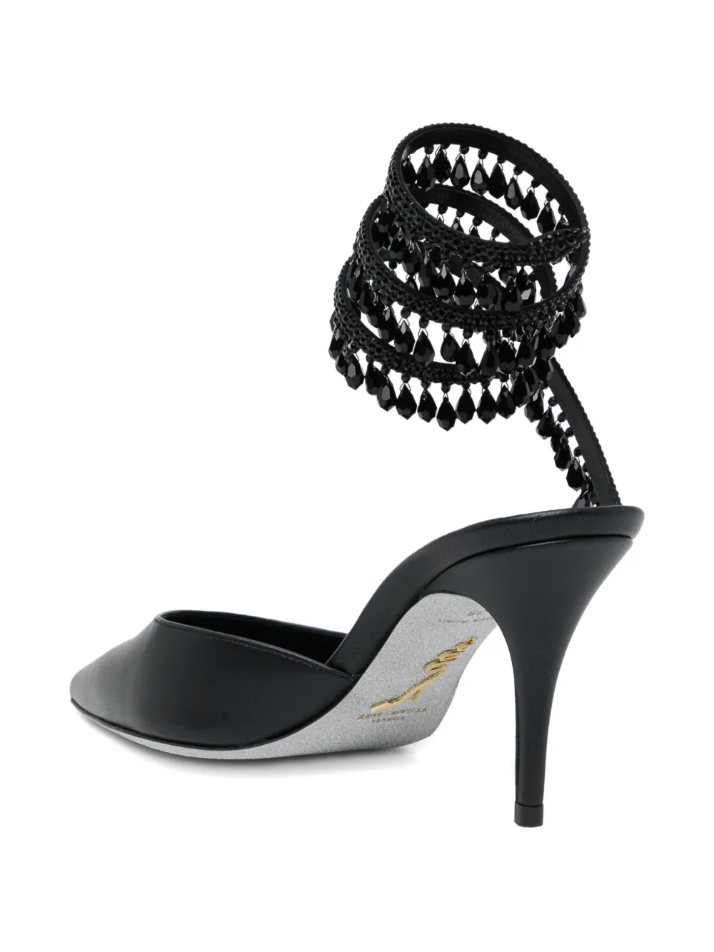 René Caovilla 80mm crystal-embellished pumps Zwart