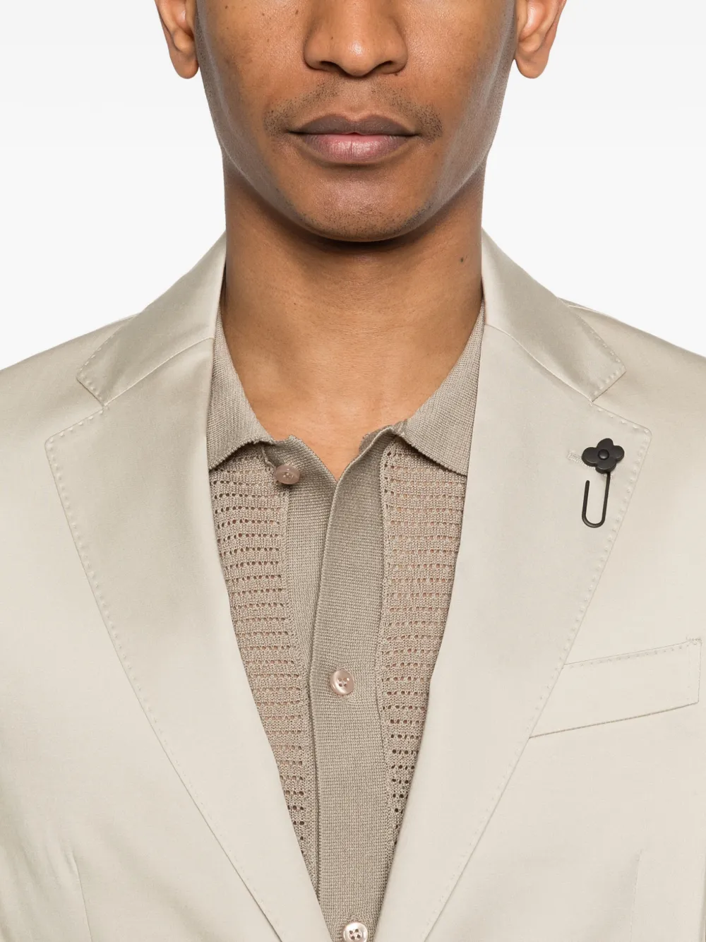 Lardini Pak met enkele rij knopen Beige