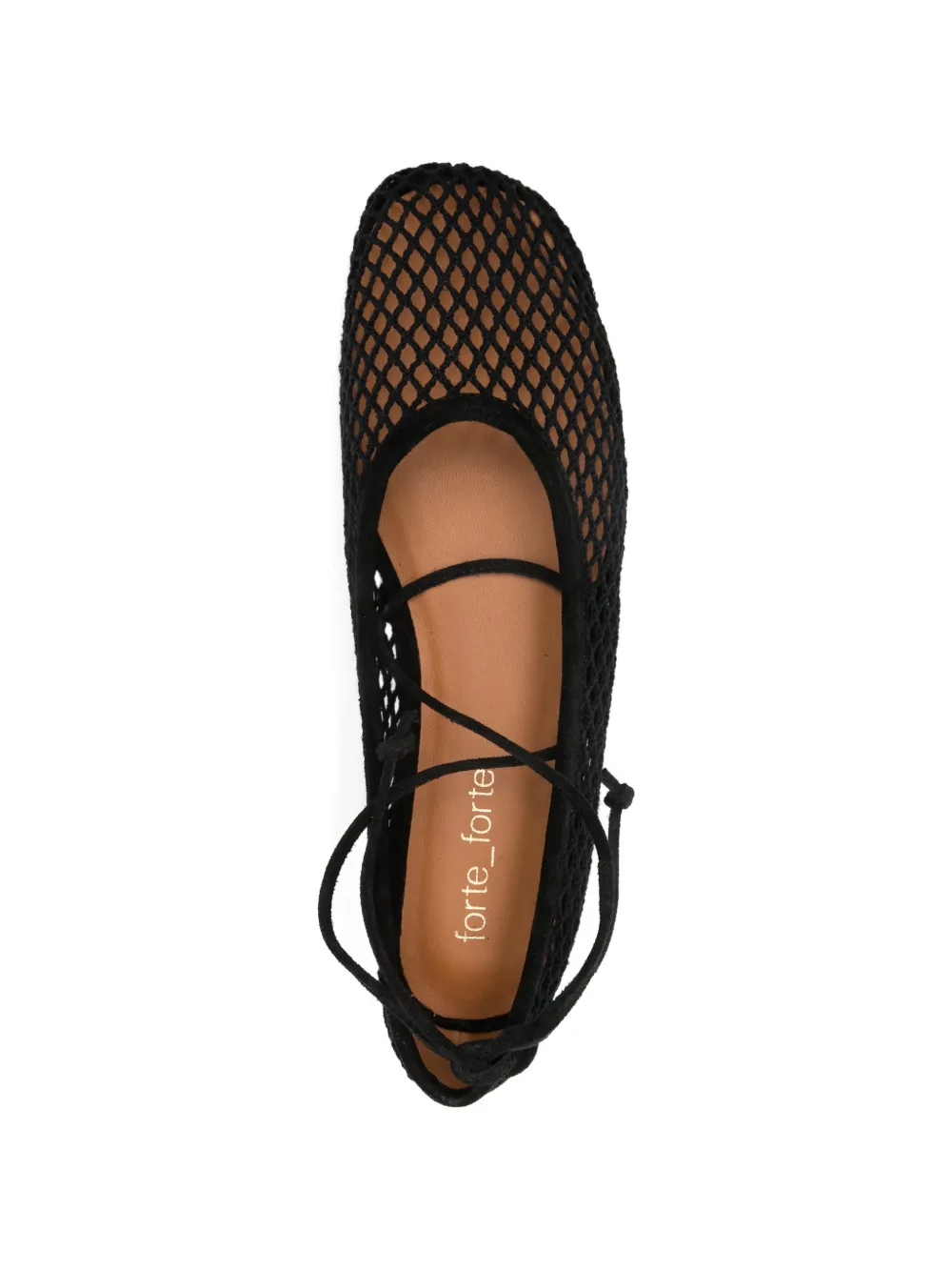 Forte Ballerina's met net-detail Zwart