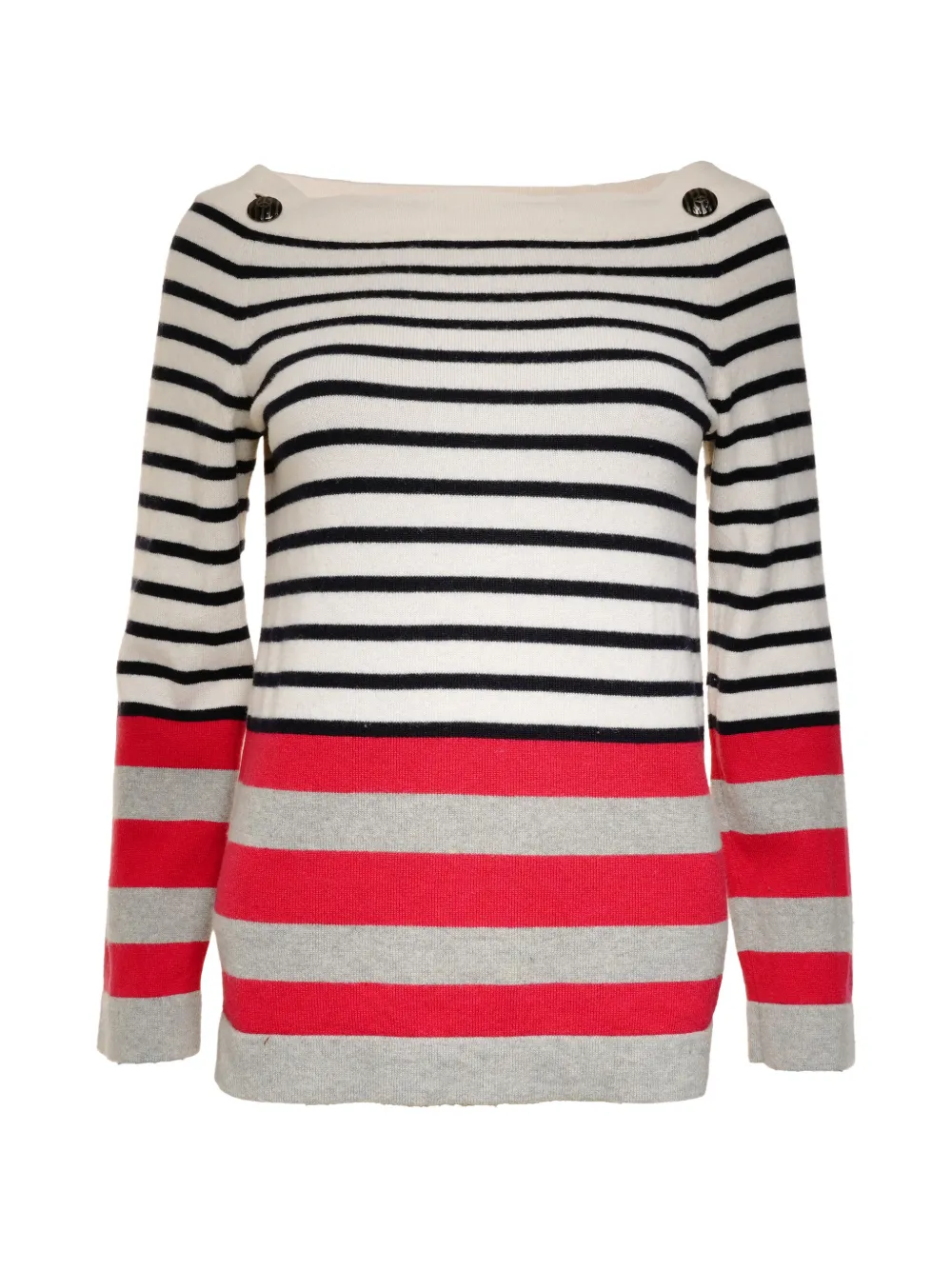 CHANEL Pre-Owned 2010 striped sweater - Bianco