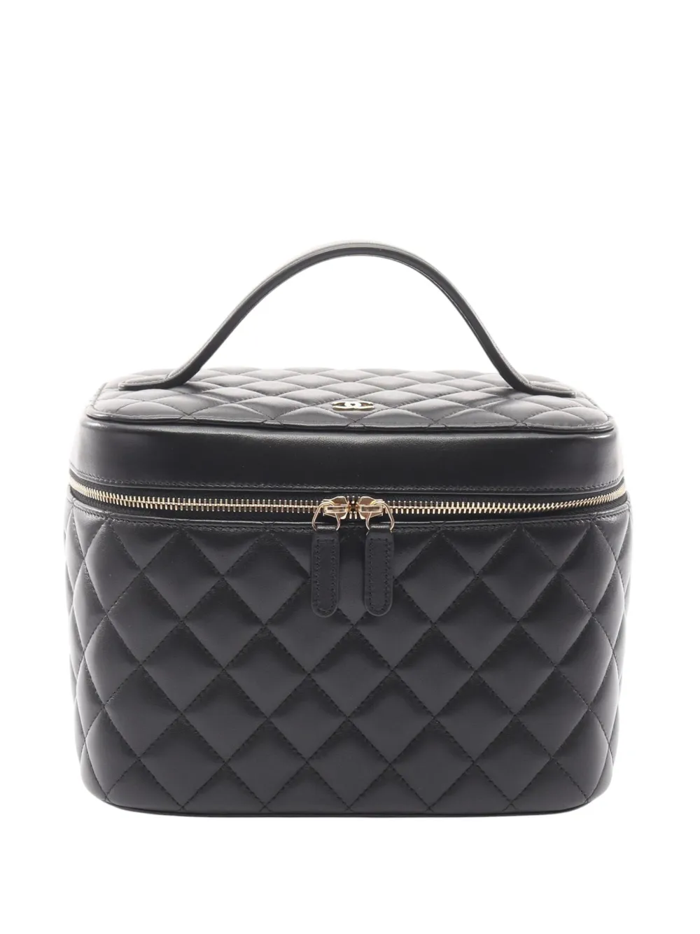 CHANEL Pre-Owned Trousse CC media trapuntata in pelle di agnello 2016-2017 - Nero