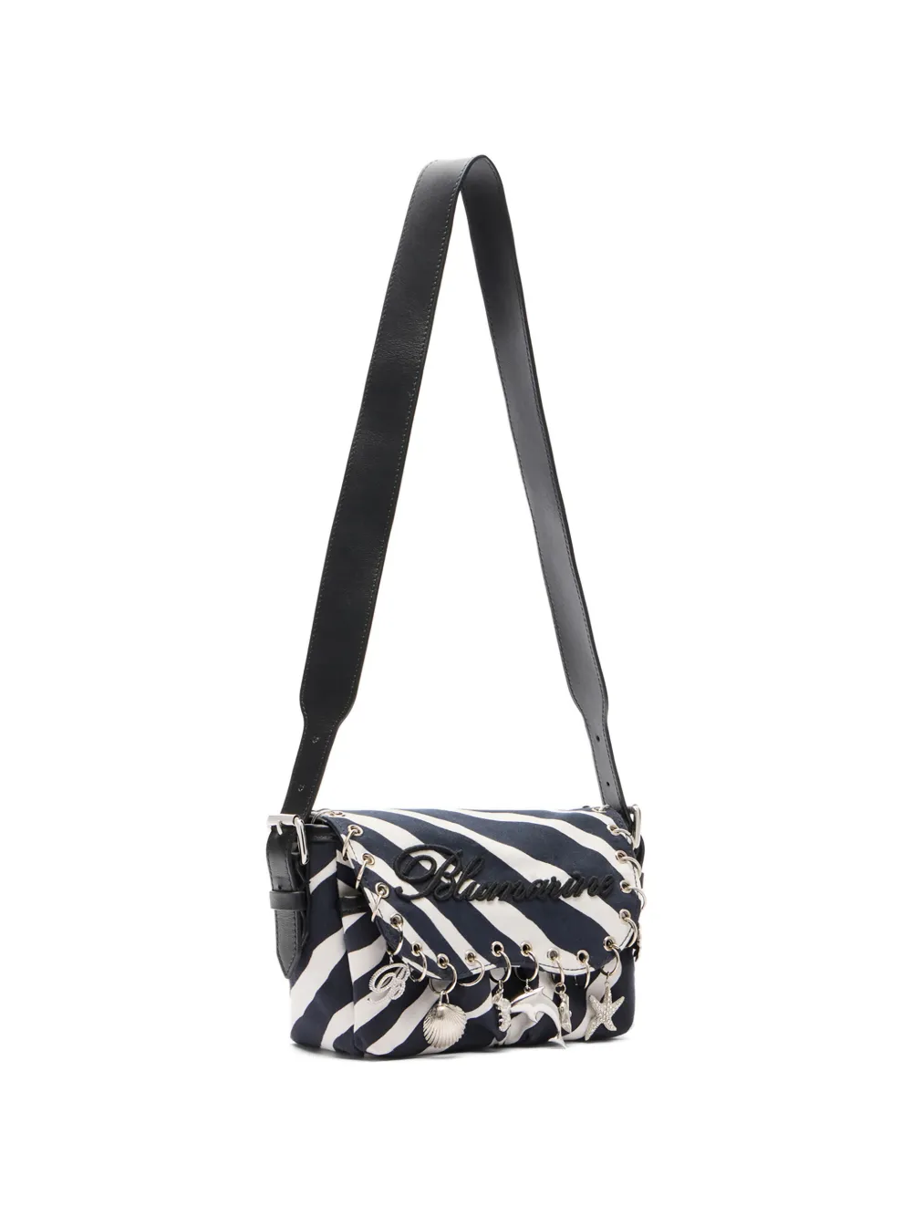 Blumarine Gestreepte mini-schoudertas Wit