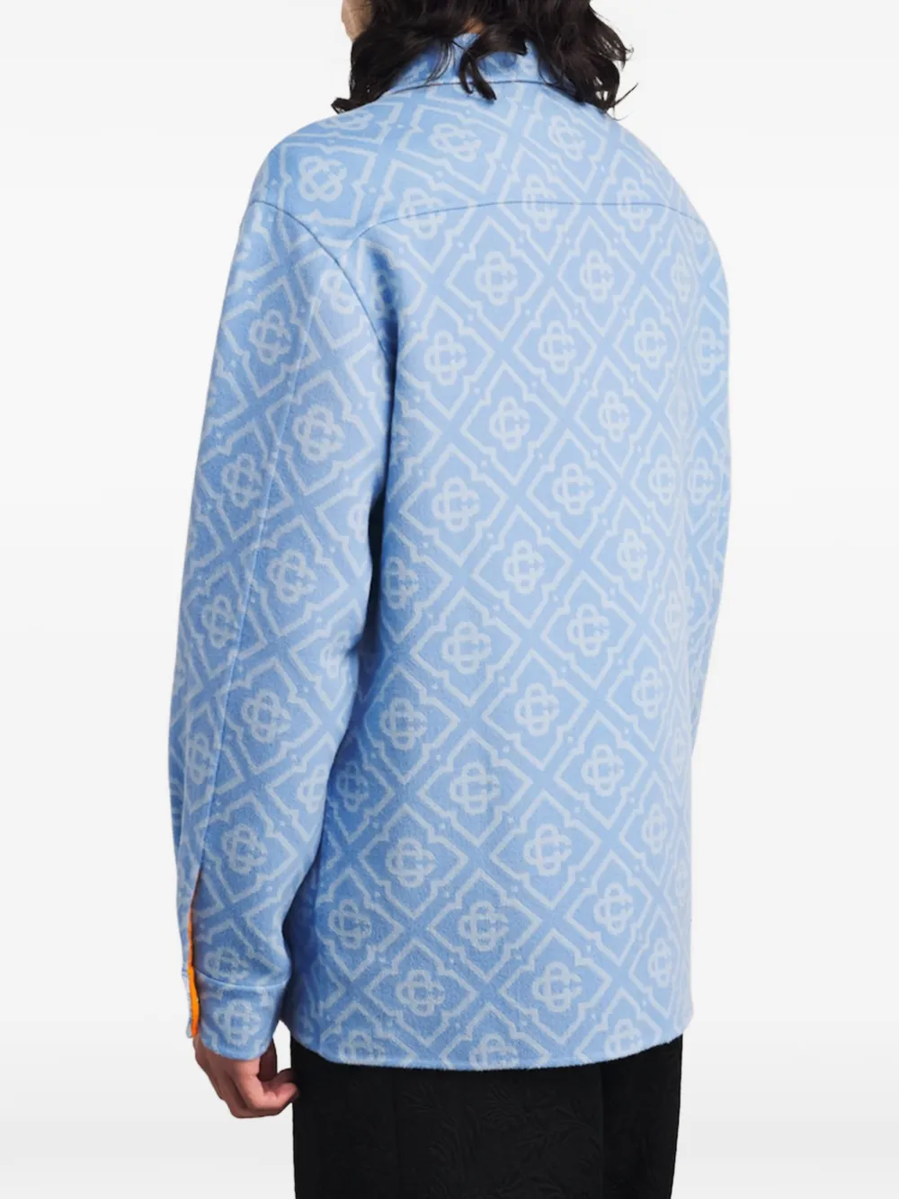 Casablanca Overhemd met monogram-print Blauw