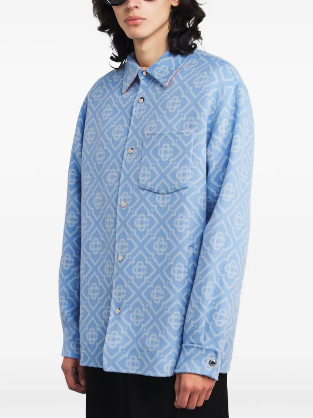 Casablanca Overhemd met monogram-print Blauw