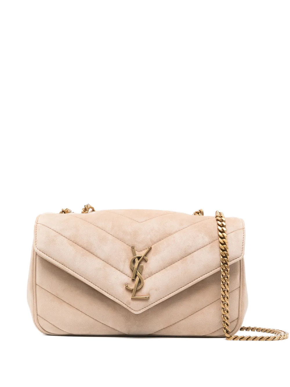 Saint Laurent small Lou Lou logo-plaque cross body bag - Neutrals