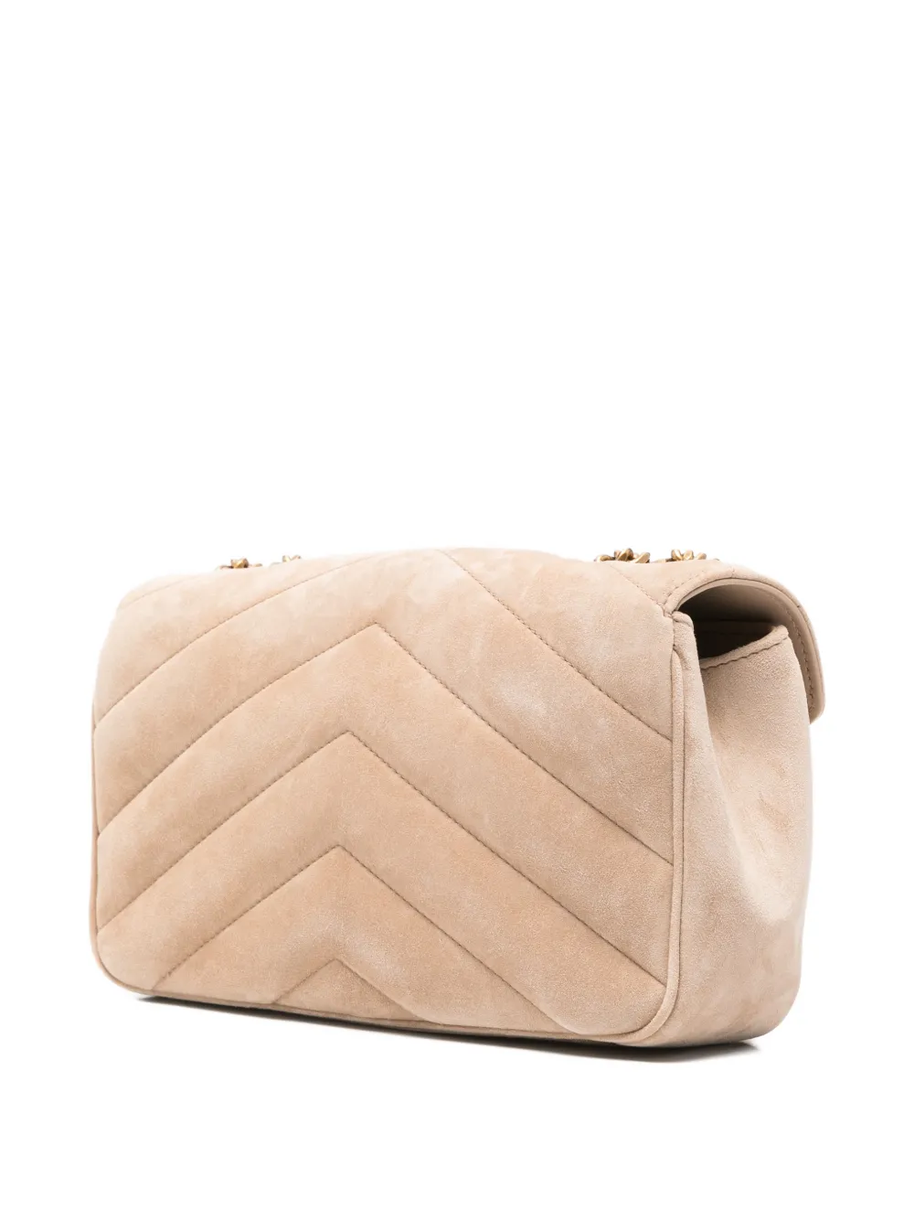 Saint Laurent Lou kleine crossbodytas met logoplakkaat Beige
