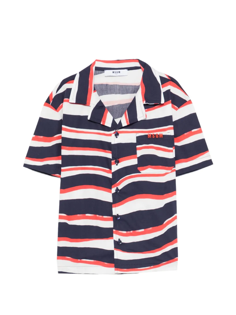 MSGM Kids Gestreiftes Hemd - Blau