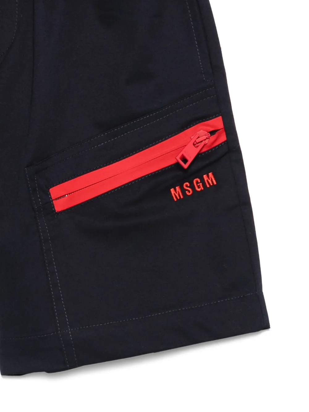  Msgm Kids Zip-pocket Shorts - Blue 