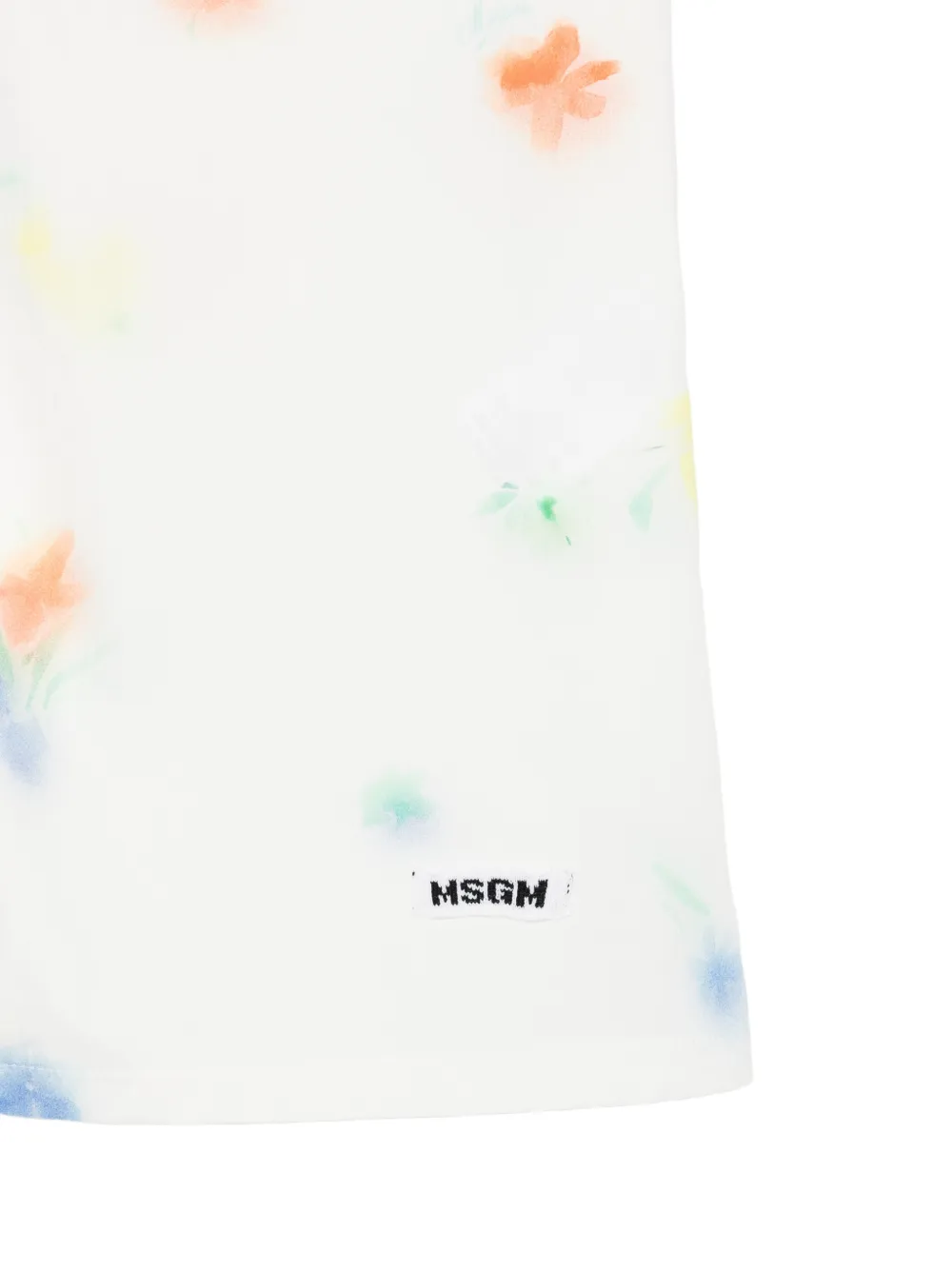 MSGM Kids Jurk met bloemenprint en strik Wit