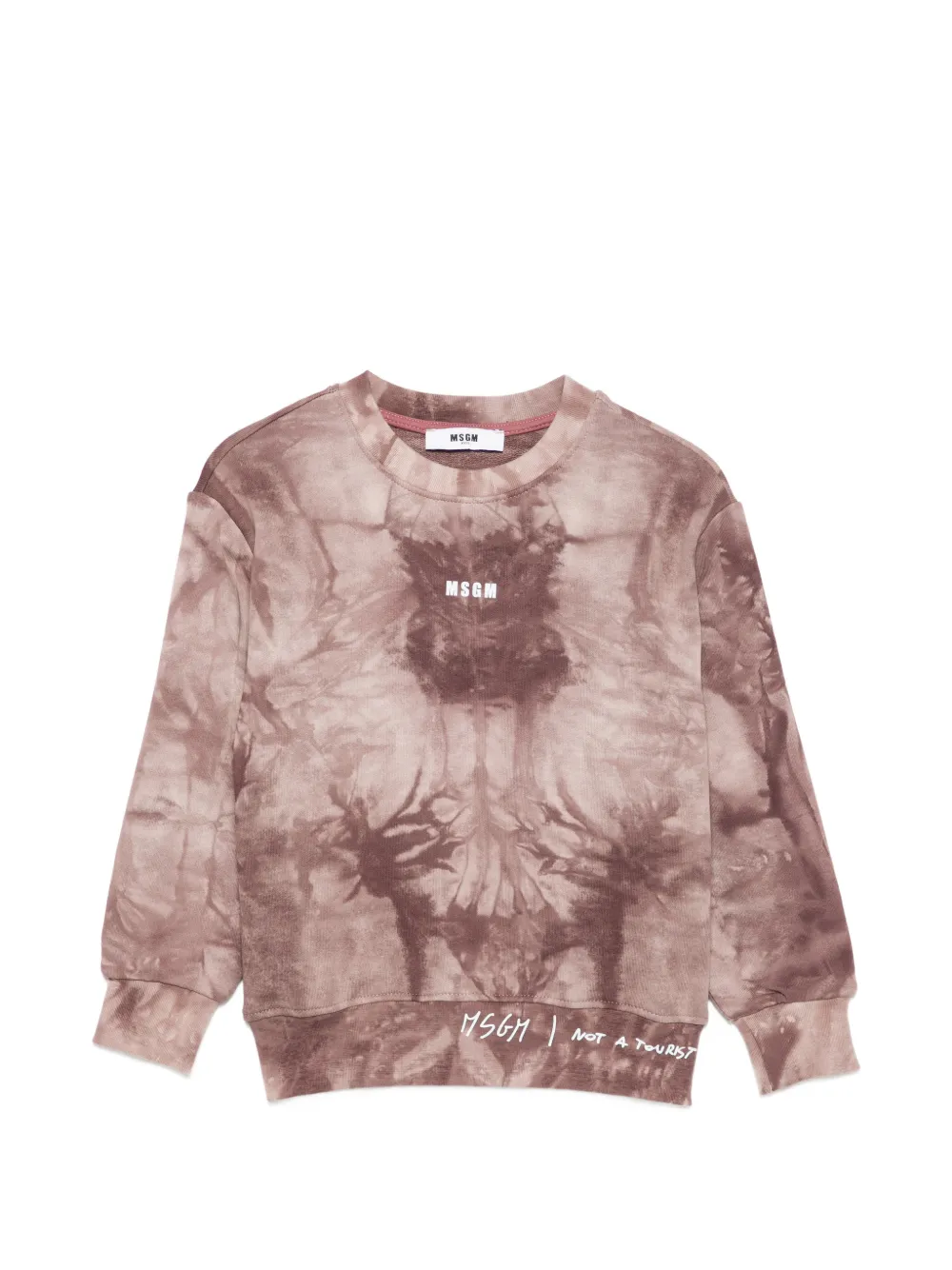 MSGM Kids Felpa con fantasia tie dye a maniche lunghe - Toni neutri