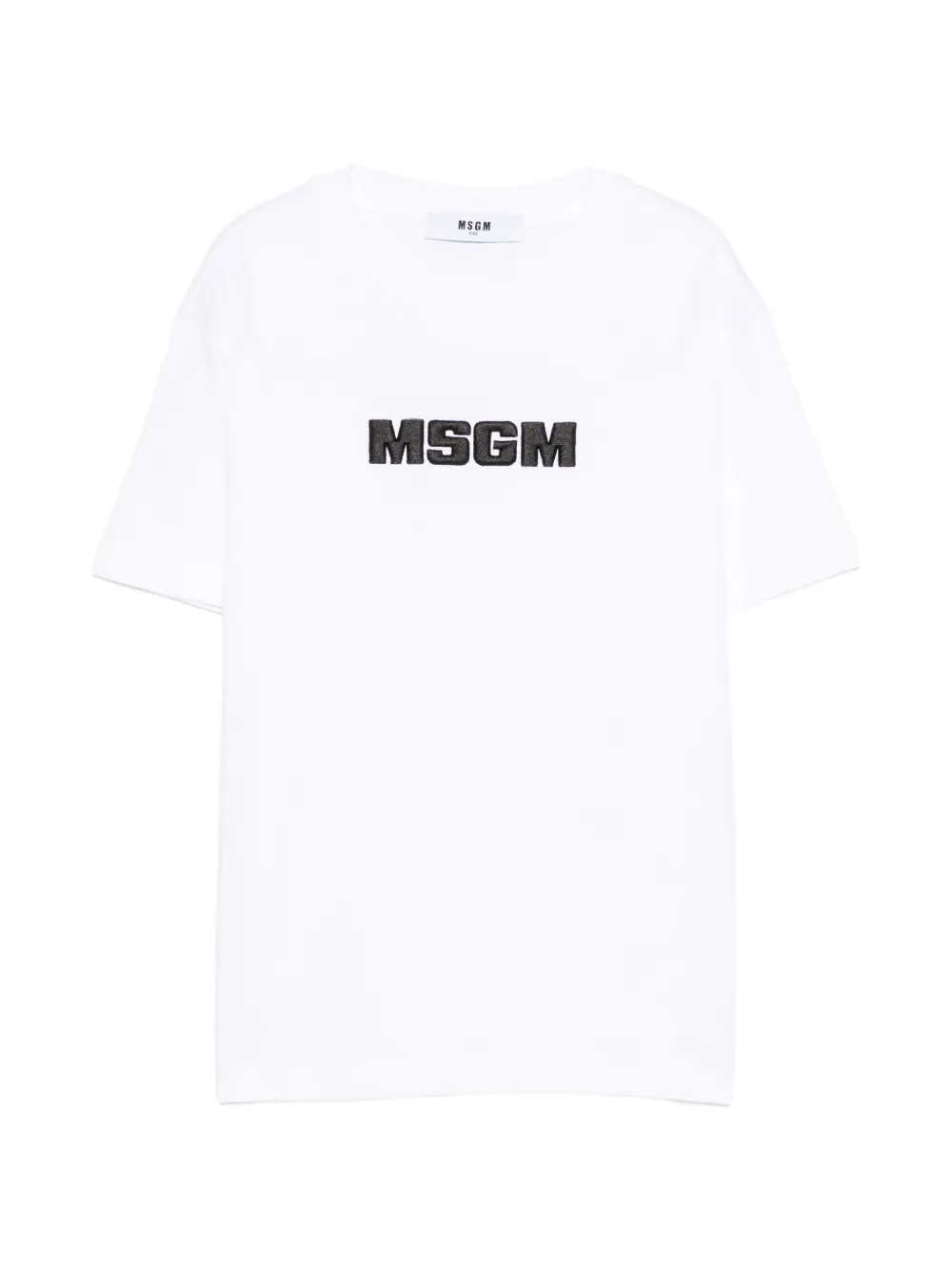 MSGM Kids logo-embroidered T-shirt - Bianco
