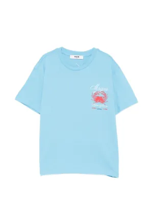 MM6 Maison Margiela Kids round-neck short-sleeve T-shirt | Blue