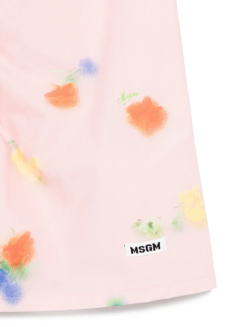 MSGM Kids Jurk met bloemenprint en strik Roze