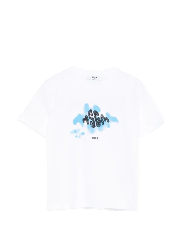 MSGM Kids Logo T-shirt | White | FARFETCH