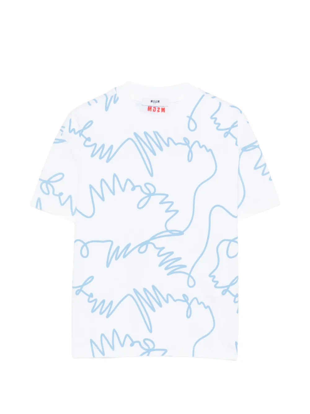Msgm Kids' Abstract-print T-shirt In White