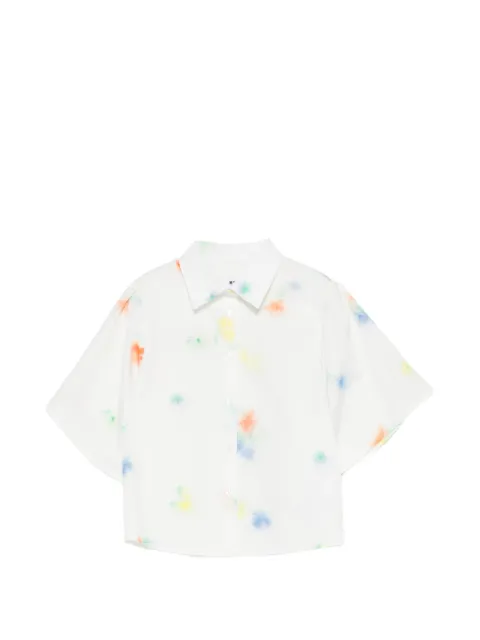 MSGM Kids Kurzärmeliges Hemd mit Blumen-Print