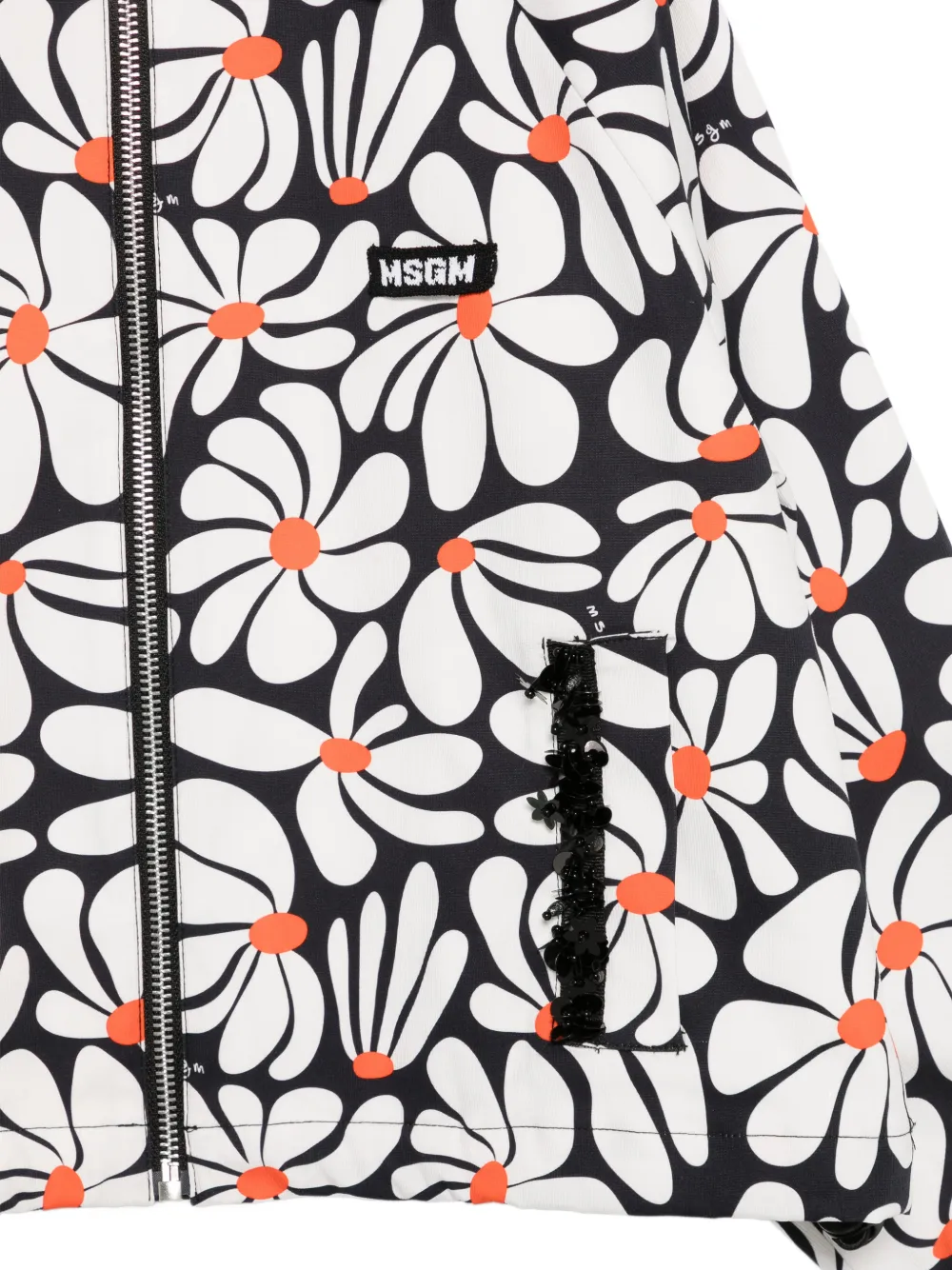 MSGM Kids Jack met bloemenprint Wit