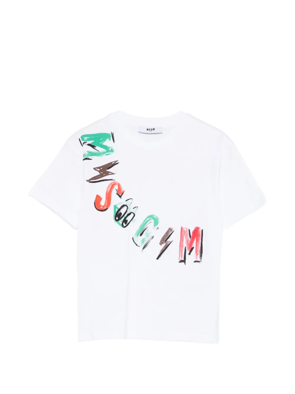 MSGM Kids logo T-shirt - Bianco