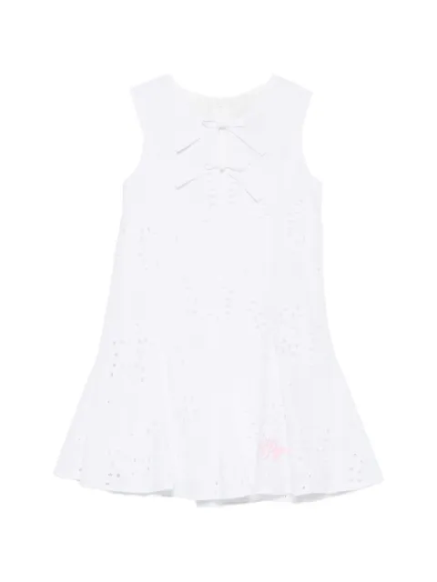 MSGM Kids broderie-anglaise bow-detail dress