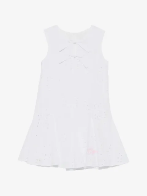 MSGM Kids vestido con bordado inglés
