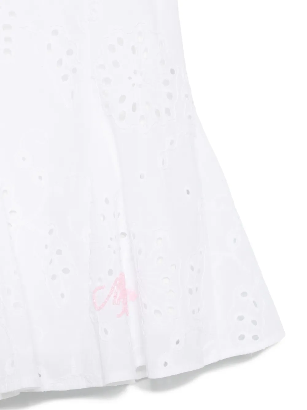 MSGM Kids Broderie anglaise jurk met strikdetail Wit
