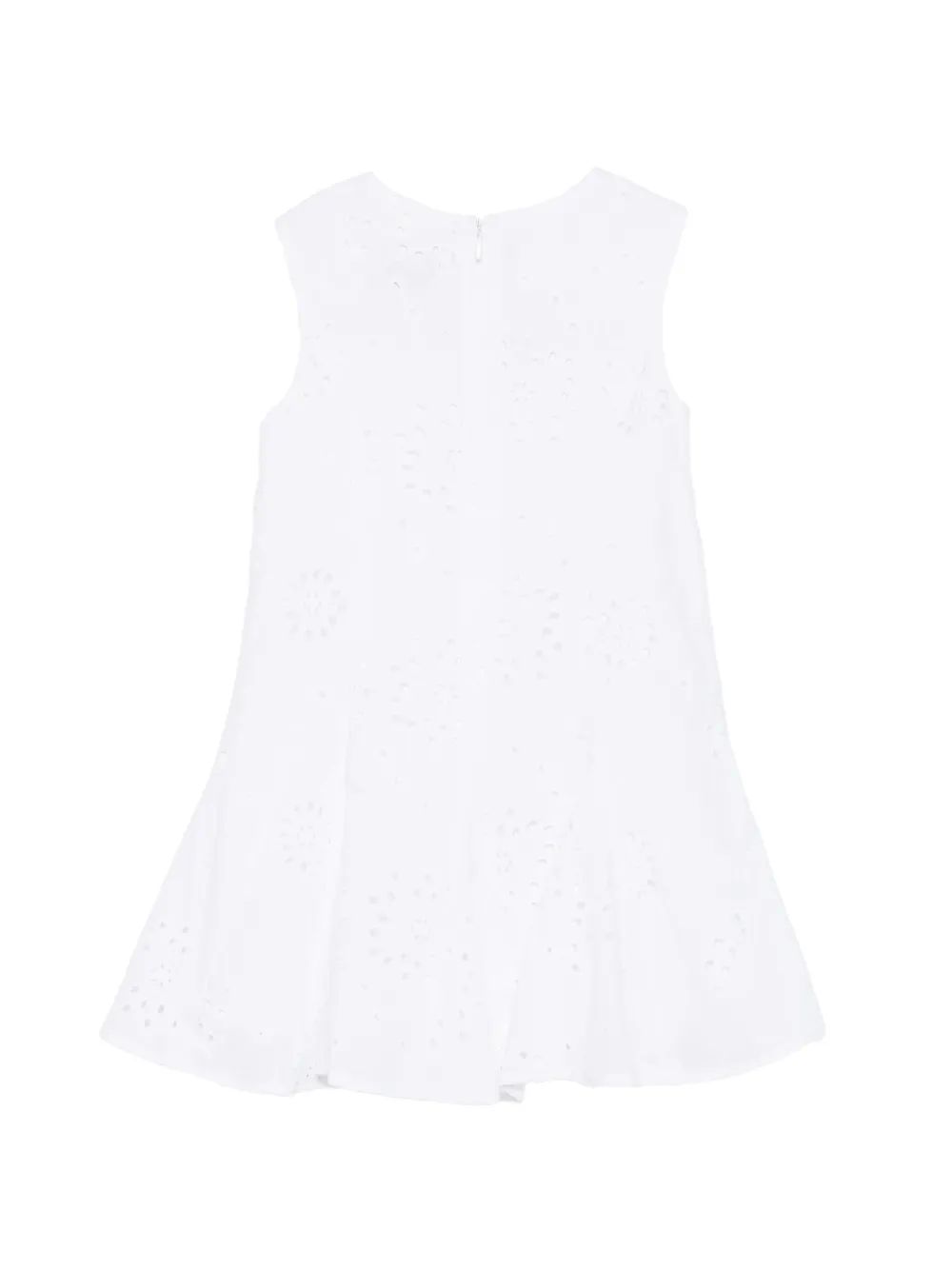 MSGM Kids Broderie anglaise jurk met strikdetail Wit