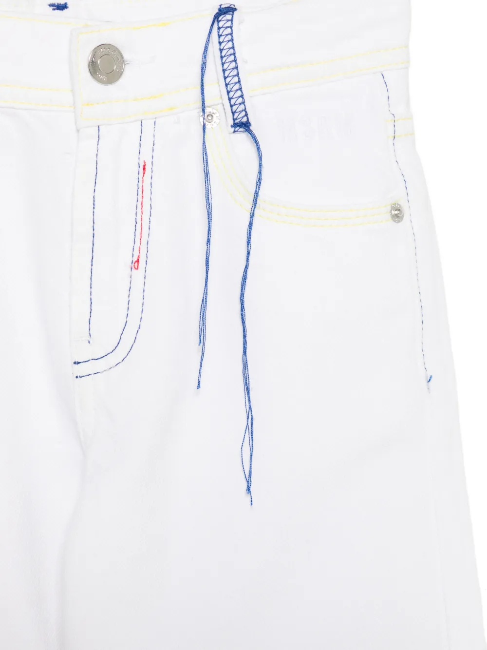  Msgm Kids Stitching-detail Denim Jeans - White 