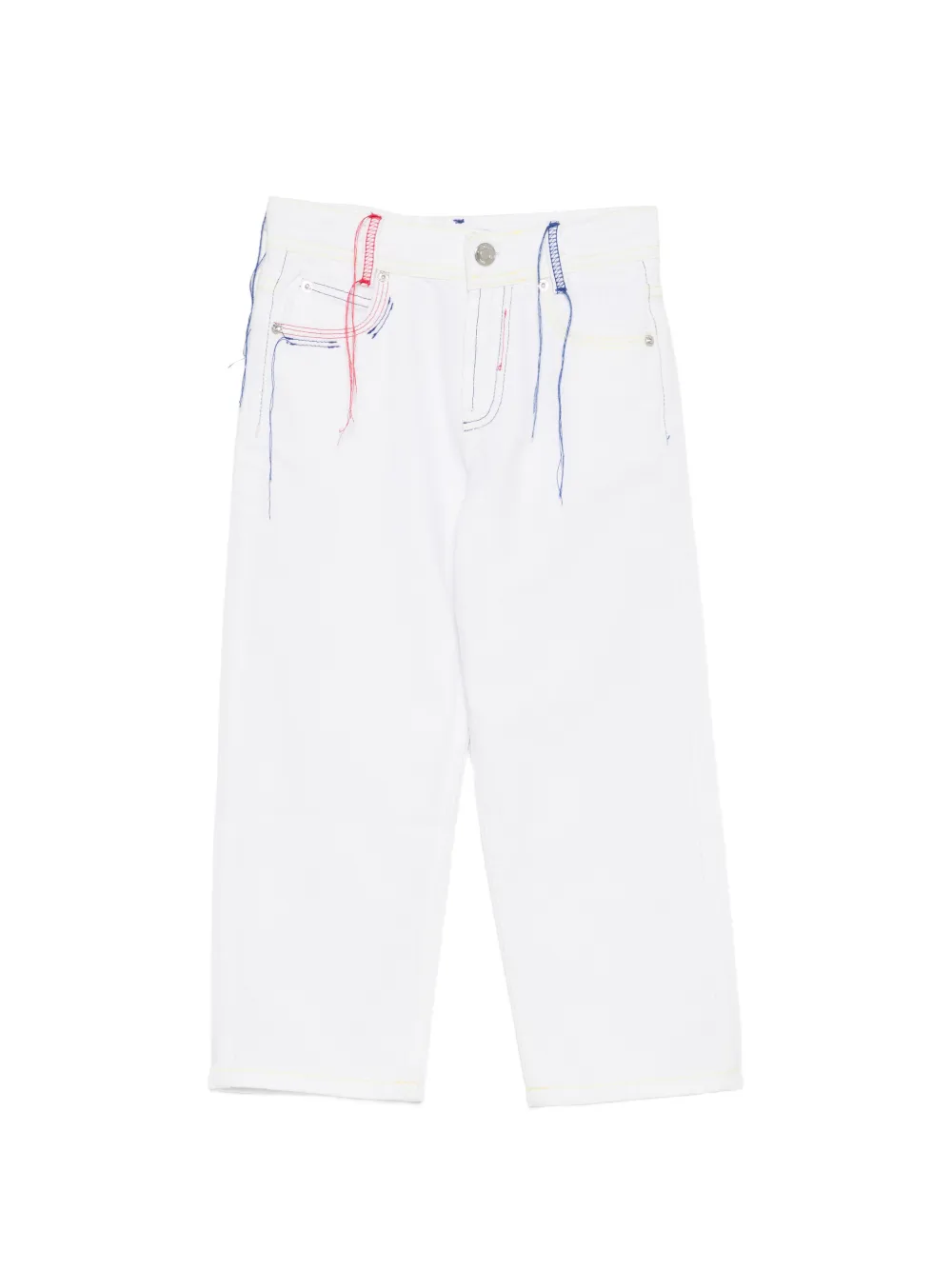 MSGM Kids Jeans con cuciture a contrasto - Bianco