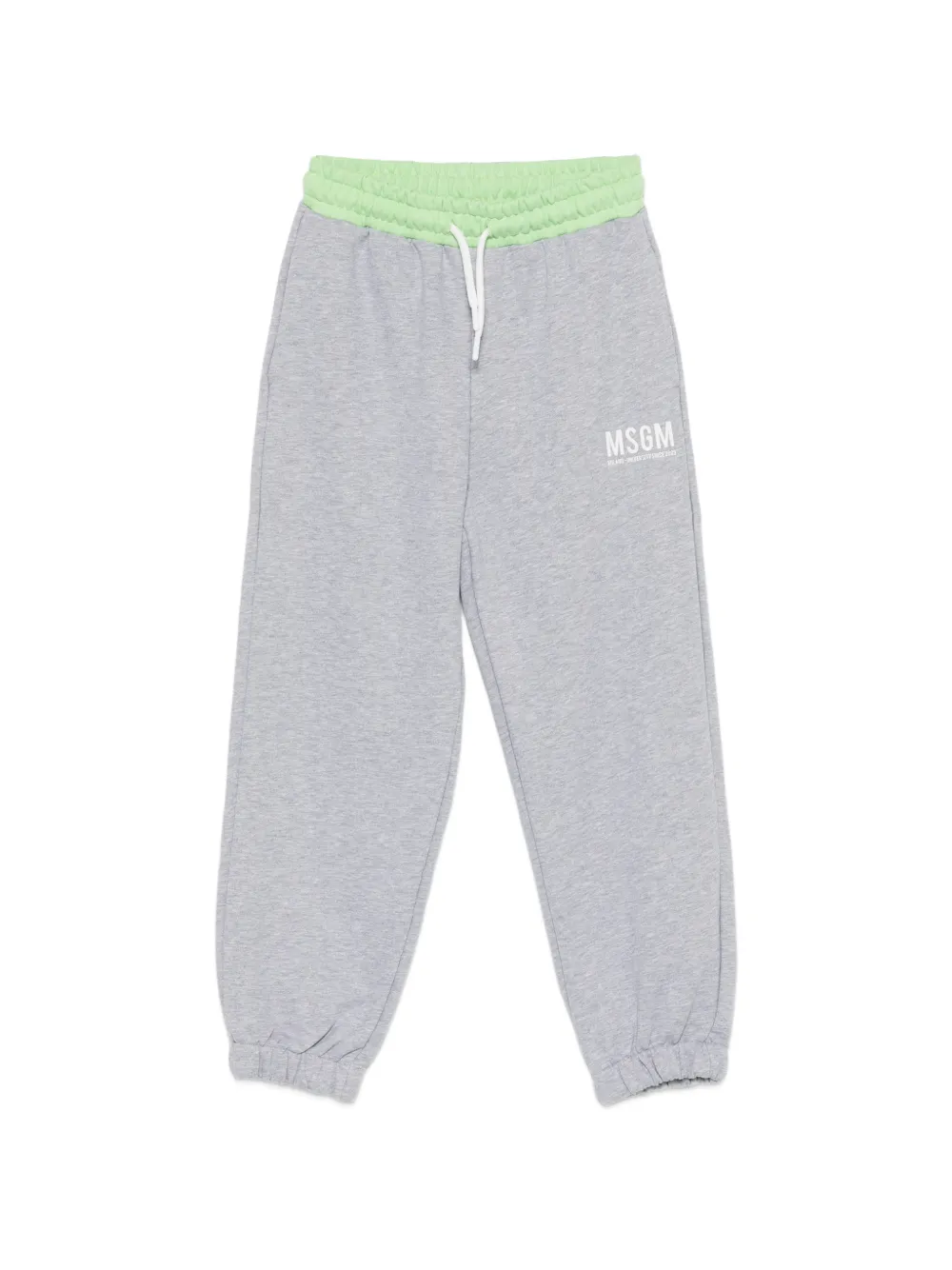 MSGM Kids Pantaloni sportivi con coulisse e logo - Grigio
