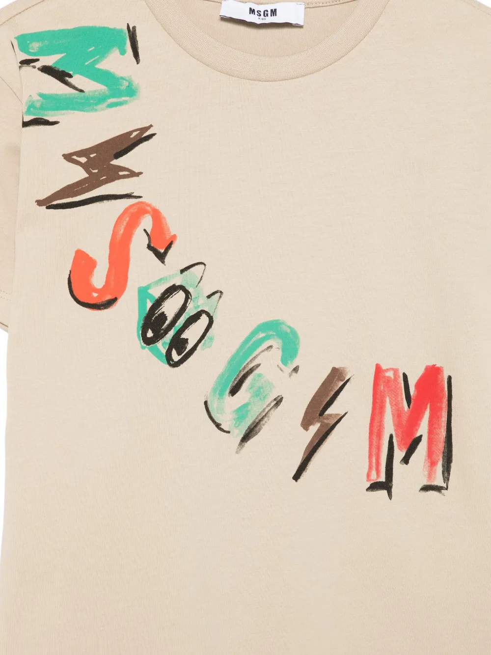 MSGM Kids T-shirt met logo Beige
