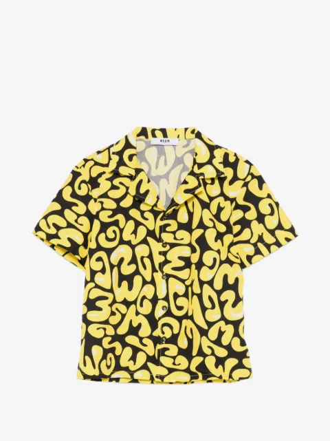 MSGM Kids chemise à logo imprimé